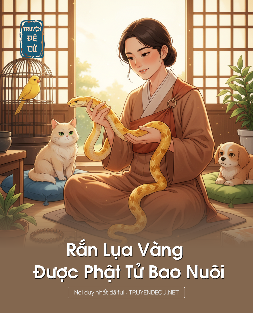 
                            Rắn Lụa Vàng Được Phật Tử Bao Nuôi