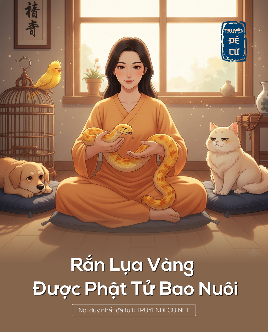 
                            Rắn Lụa Vàng Được Phật Tử Bao Nuôi