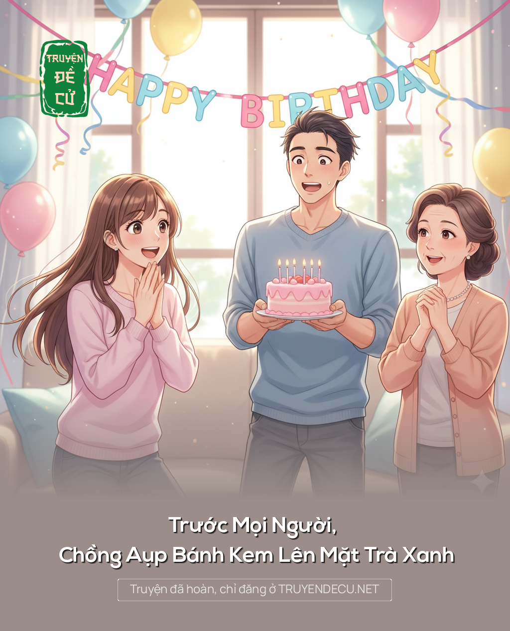 TrướC MọI NgườI, ChồNg AụP BáNh Kem Lên MặT Trà Xanh